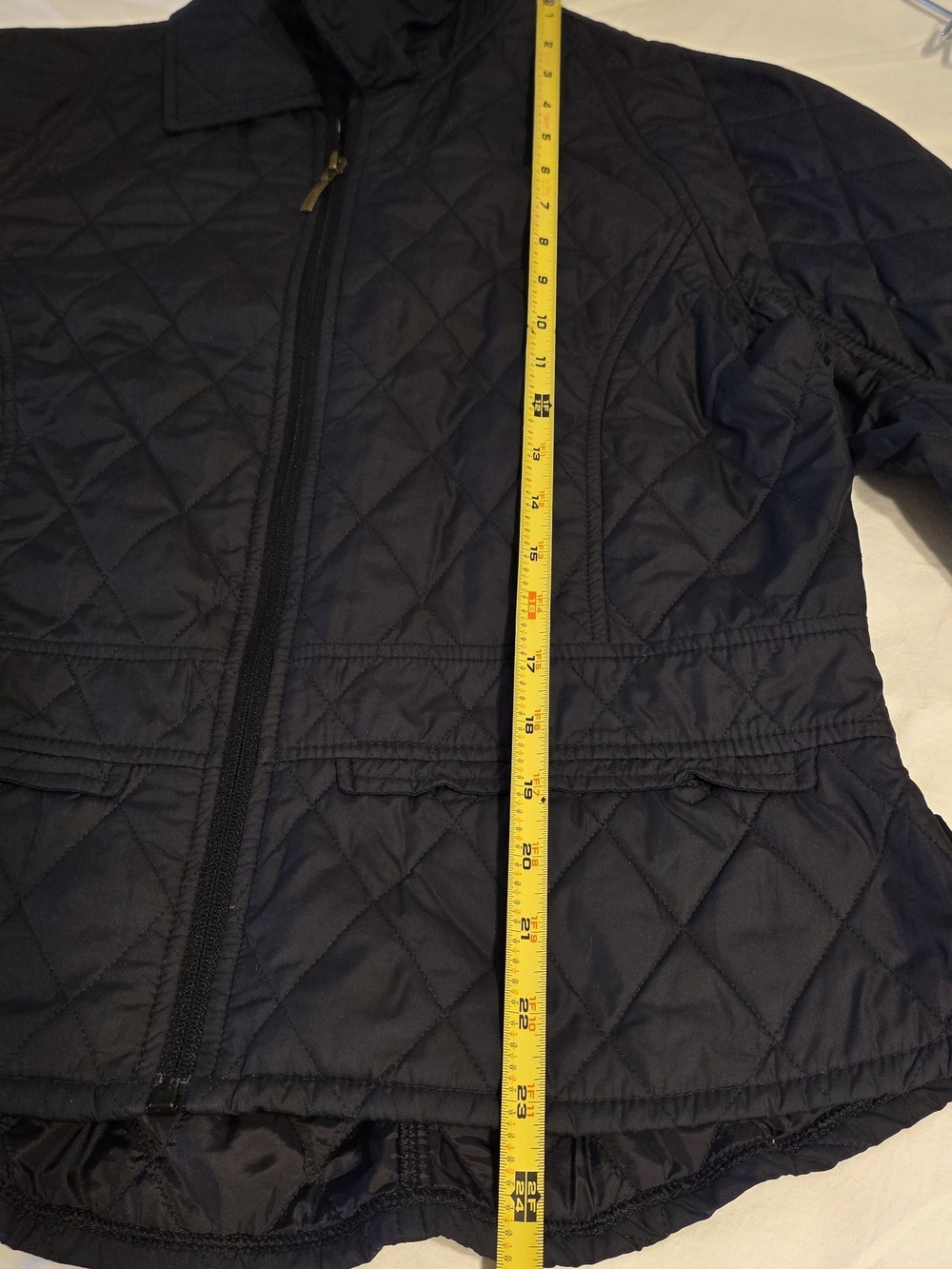 Barbour Black Quilted Zip-Front Jacket Lightweight Size 8 - Picture 13 of 15